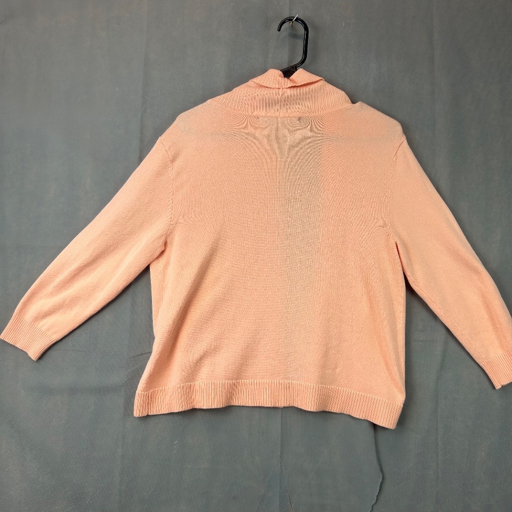 89TH & Madison Sweater Women's Open Ribbed Front Cardigan Salmon Pink Size Med - Picture 7 of 10